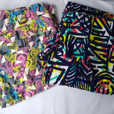 LuLaRoe Leggings Womens Tall Curvy Pants Bright Colorful Lot of 2